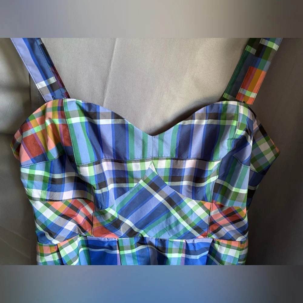 Anthropologie Multicolor Plaid Midi Dress - Blue, Green, Red - Picture 5 of 15